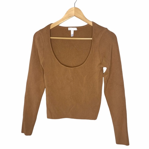 Leith Sweater Women Size Medium Scoop Neck Cinnamon Long Sleeves * - Picture 1 of 2